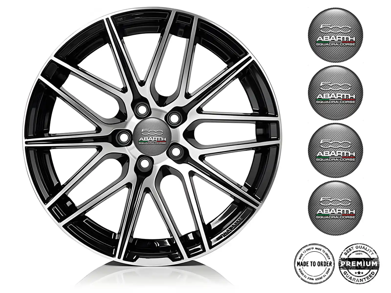 Fiat Abarth Aufkleber Dome Stil Premium Radlogos